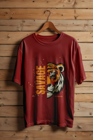 Half Tiger, Full Savage Tee/Unisex Oversized T-Shirt