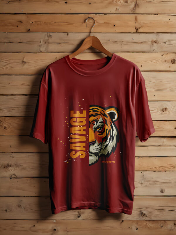 Half Tiger, Full Savage Tee/Unisex Oversized T-Shirt